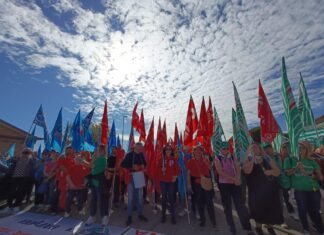 Nutrita partecipazione al presidio a San Romualdo e grande adesione allo sciopero per il rinnovo del contratto del terzo settore