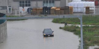 Classicana allagata nella zona del porto