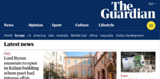 L’inaugurazione del Museo Byron riportata anche dal The Guardian