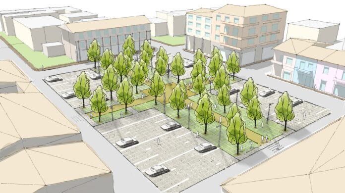 Rendering della nuova piazza Tiziano