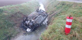 Auto precipita nel canale e prende fuoco: ustioni per un ragazzo