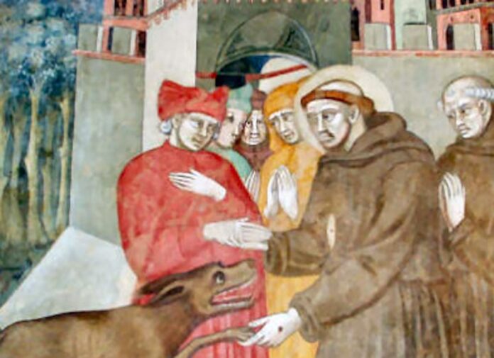 Cristoforo di Bindoccio e Meo di Pero.S.Francesco.Il lupo di Gubbio 2