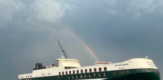 Nuova nave ibrida Grimaldi su rotta Catania-Brindisi-Ravenna