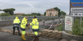 Aggiornamento maltempo ore 21.20: disposta la chiusura del ponte sul Lamone sulla statale 16 a Mezzano