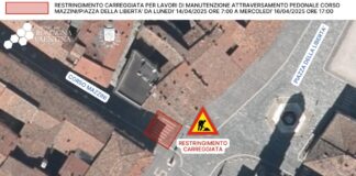 Lavori in Corso Mazzini per il rifacimento di un attraversamento pedonale