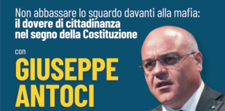 “Non abbassare lo sguardo davanti alla mafia”. Un incontro pubblico con l’On. Giuseppe Antoci