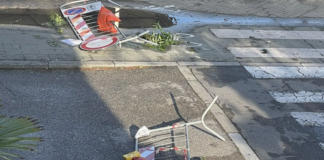 Burrasca forte a Lido di Savio: pini tutti in piedi, crollano le transenne messe dal Comune per chiudere il viale