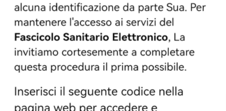 “Inserire un codice per accedere al Fascicolo sanitario elettronico”: attenzione alla mail truffa