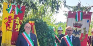 Il vice sindaco Eugenio Fusignani alla cerimonia in memoria di Tonino Spazzoli