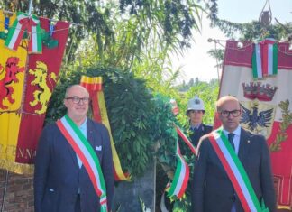 Il vice sindaco Eugenio Fusignani alla cerimonia in memoria di Tonino Spazzoli