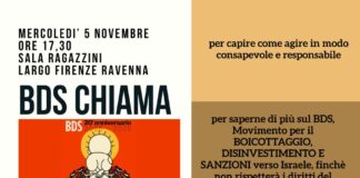 Il Movimento Boicottaggio, Disinvestimento, Sanzioni verso Israele si presenta a Ravenna