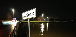 Cotignola ore 22,00 fiume Senio, superata la soglia rossa siamo a 15,75m