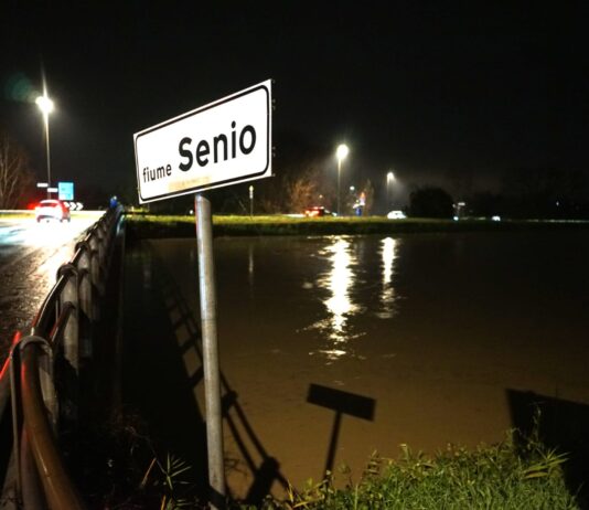 Cotignola ore 22,00, superata la soglia rossa siamo a 15,75m