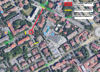 Modifiche alla viabilità in via Corbari per il primo stralcio di lavori per il nuovo asfalto