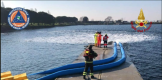 I volontari della Protezione Civile provano l’idrovora donata dopo l’alluvione