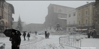 Abbondante nevicata in tutto il ravennate