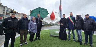 Massa Lombarda inaugura il monumento AVIS dedicato al dono del sangue